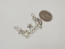 Load image into Gallery viewer, 925 Sterling Silver Personalized Custom Name Diamond Cut Pendant Charm Stars