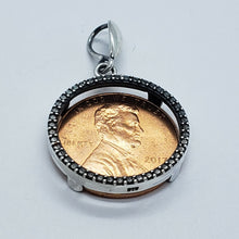 Load image into Gallery viewer, Sterling Silver Penny Bezel 19mm Coins Prong Back Illusion Edge 1 Cent Six Pence