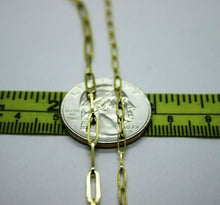 Load image into Gallery viewer, 2.2mm 3mm 14K Real Yellow Gold Paperclip Chain Necklace Bracelet 7" 8" 16"~30"