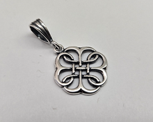 Load image into Gallery viewer, 925 Sterling Silver Large Celtic Shield Knot Pendant 3/4 (19mm) Inch Tall