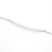 Load image into Gallery viewer, 925 Sterling Silver Personalized Custom Engraved Figaro Link ID Bracelet 3.5mm
