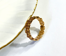 Load image into Gallery viewer, 14K Solid Yellow White Rose Gold Handmade Brick Chain Ring 4mm Band Size 4~10