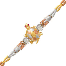 Load image into Gallery viewer, 14K Tricolor Gold Fancy Turtle Collection Set Pendant Bracelet Earrings