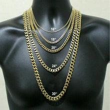 Load image into Gallery viewer, 14K Solid Gold Cuban Link Chain Necklace Bracelet Men Women 7mm All Sizes 8"~30"