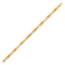Load image into Gallery viewer, 14K Tri Color Gold Faceted Diamond Cut Bracelet 5 mm 7" Chain Crafted to shimmer