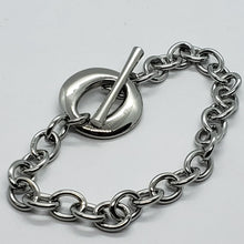 Load image into Gallery viewer, Stainless Steel Cable Chain Bracelet for Men Large O Toggle Clasp 8.25 Inch Long