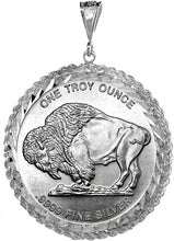 Load image into Gallery viewer, 925 Sterling Silver Mexican Cien Pesos D/C Rope Bezel 39mm Coins Prong Back