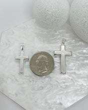 Load image into Gallery viewer, 925 Sterling Silver Simple Thick Cross Pendant 2 Sizes 21.7mm or 29mm