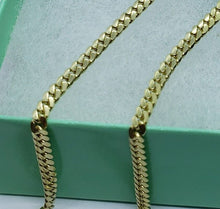 Load image into Gallery viewer, 14K Hollow Yellow Gold Miami Cuban Link Chain Bracelet Necklace 3mm Size 7"~28"
