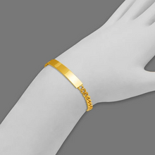 Load image into Gallery viewer, 14K Yellow Gold Shiny Curb Kids ID Bracelet 5mm/4mm Wide 6" Engraving Available