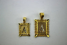 Load image into Gallery viewer, 10K Gold Initial Pendant Charm Alphabet Plate Diamond Cut Boys Men Boys 2 Sizes