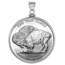 Load image into Gallery viewer, 925 Sterling Silver 1 oz Silver Round Coin Bezel 39mm Screw Top Coin Edge