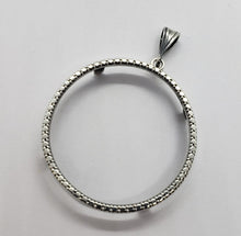 Load image into Gallery viewer, 925 Sterling Silver Mexican 1 Peso Bezel 34 mm Coins Prong Back Illusion Edge