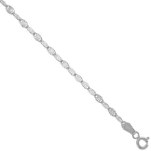 Load image into Gallery viewer, 925 Sterling Silver Diamond Cut Silver Coffee Flat Link Chain Necklace 3mm 18"