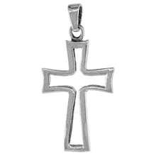 Load image into Gallery viewer, 925 Sterling Silver Plain Open Cross Pendant Outline 1 (25mm) Inch Tall
