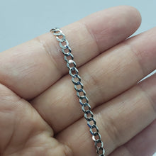 Load image into Gallery viewer, 14K White Gold Solid Cuban Curb Link Chain Necklace Bracelet 4mm 7"~30"