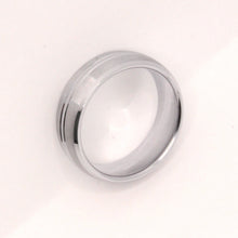 Load image into Gallery viewer, Tungsten Carbide Convex Groove Satin Finish Beveled Edges Wedding Band Ring 8mm