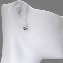 Load image into Gallery viewer, 14K Real White Gold Diamond Cut Flower Stud Earrings 8mm