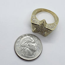 Load image into Gallery viewer, 10K Yellow Gold 20.5mm Big Star Shaped Ring Band for Men Size 9 -11