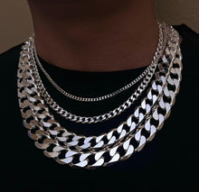 Load image into Gallery viewer, 925 Sterling Silver Thick Curb Cuban Link Chain Necklace 9mm~17mm Size 18"~36"