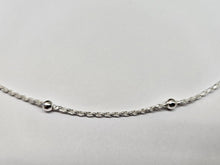 Load image into Gallery viewer, 925 Sterling Silver Rope Station Chain Necklace Anklet Diamond Chain 4mm 16 Inch