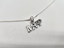 Load image into Gallery viewer, 925 Sterling Silver MVP Word Necklace with 18 Inch Long Box Chain