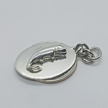 Load image into Gallery viewer, Sterling Silver Fish Oval Tag Key Ring Pendant 1 3/4 inches Long High Quality