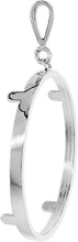 Load image into Gallery viewer, 925 Sterling Silver Mexican 1 Peso Bezel 34 mm Coins Prong Back Square Edge