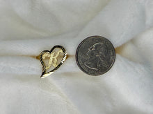 Load image into Gallery viewer, 10k Solid Yellow Gold Slanted Heart Cursive Initial Letter Alphabet Ring