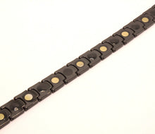 Load image into Gallery viewer, Tungsten Carbide Black Faceted Links Magnetic Therapy Bracelet, 1/2 Inch Wide