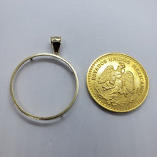Load image into Gallery viewer, 14K Solid Yellow Gold Coin Edge Bezel Only for 38.2mm Mexico 50 Pesos Eagle Coin