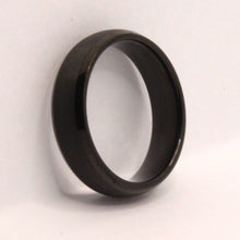 Load image into Gallery viewer, Tungsten Carbide Short Smooth Black Domed Brushed Finish Wedding Band Ring 6mm