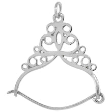 Load image into Gallery viewer, 925 Solid Sterling Silver Large Charm Holder Pendant 1 1/2 inch Tall Made in USA