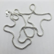 Load image into Gallery viewer, 925 Sterling Silver Round Box Chain Necklace High Quality 2.5mm 16"-30"