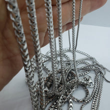Load image into Gallery viewer, Sterling Silver Franco Chain Necklace Rhodium Finish Italy 1.5mm-4.5mm 16"-36"