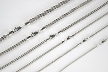 Load image into Gallery viewer, Authentic 14K Hollow White Gold Franco Necklace Chain 2-3.5mm/16-30"