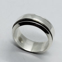 Load image into Gallery viewer, Sterling Silver Spinner Ring Polished Flat Band Handmade Men 5mm / 9mm Size 6~14