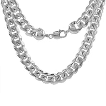 Load image into Gallery viewer, 925 Sterling Silver Thick Domed Surface Miami Cuban Link Chain 13mm 8" to 30"