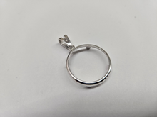 Load image into Gallery viewer, 925 Sterling Silver Square Edge Nickel Coin Bezel Pendant 21mm Prong Back