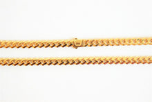 Load image into Gallery viewer, 10K Yellow Gold Hollow Miami Necklace Chain Bracelet 6.5mm