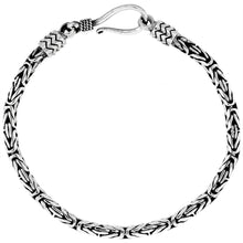 Load image into Gallery viewer, 925 Sterling Silver Round Bali Byzantine Chain Necklace 3mm, 7" to 28" Long