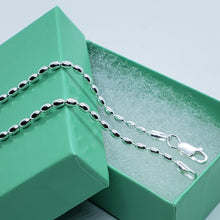 Load image into Gallery viewer, Sterling Silver Oval Pallini Bead Ball Chain Necklaces Bracelets 2.5mm 7"~30"
