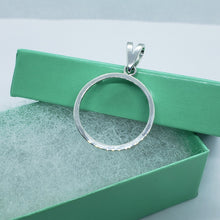 Load image into Gallery viewer, Sterling Silver Nickel Bezel 22 mm Coins Prong Back Square Edge 5 Cent No Coin