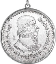 Load image into Gallery viewer, 925 Sterling Silver Mexican 1 Peso Bezel 34 mm Coins Prong Back Round Edge
