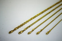 Load image into Gallery viewer, 14K SOLID GOLD YELLOW ROPE CHAIN NECKLACE 1.5MM ~ 5MM 16" ~ 30" FOR MEN WOMEN