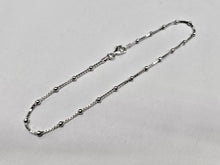 Load image into Gallery viewer, 925 Sterling Silver Stationed Box Chain Anklet 1.4mm, Fits 9.5" Ankles