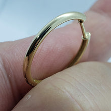 Load image into Gallery viewer, 14K Yellow White Rose Gold Elegant High Polished Huggie Hoop Earrings 2x20mm