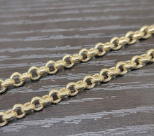 Load image into Gallery viewer, 10K Yellow Gold Hollow Rolo Chain Necklace 5.5mm 24" Last One Clearance Sale