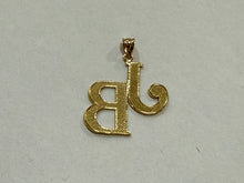 Load image into Gallery viewer, 10K Yellow Gold Double Initial Pendant Charm Diamond Cut A ~ Z Alphabet 4 Sizes