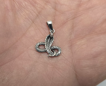 Load image into Gallery viewer, 925 Sterling Silver Cobra Snake Pendant Oxidized Finish 7/8 (22mm) Inch Tall